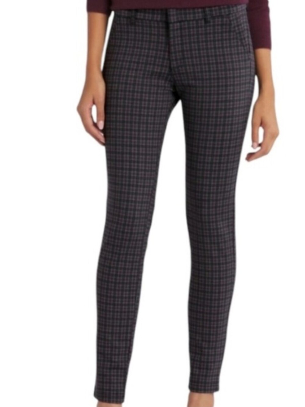 Kut from the Kloth Elyse Printed Slim Plaid Straight Leg Pants.